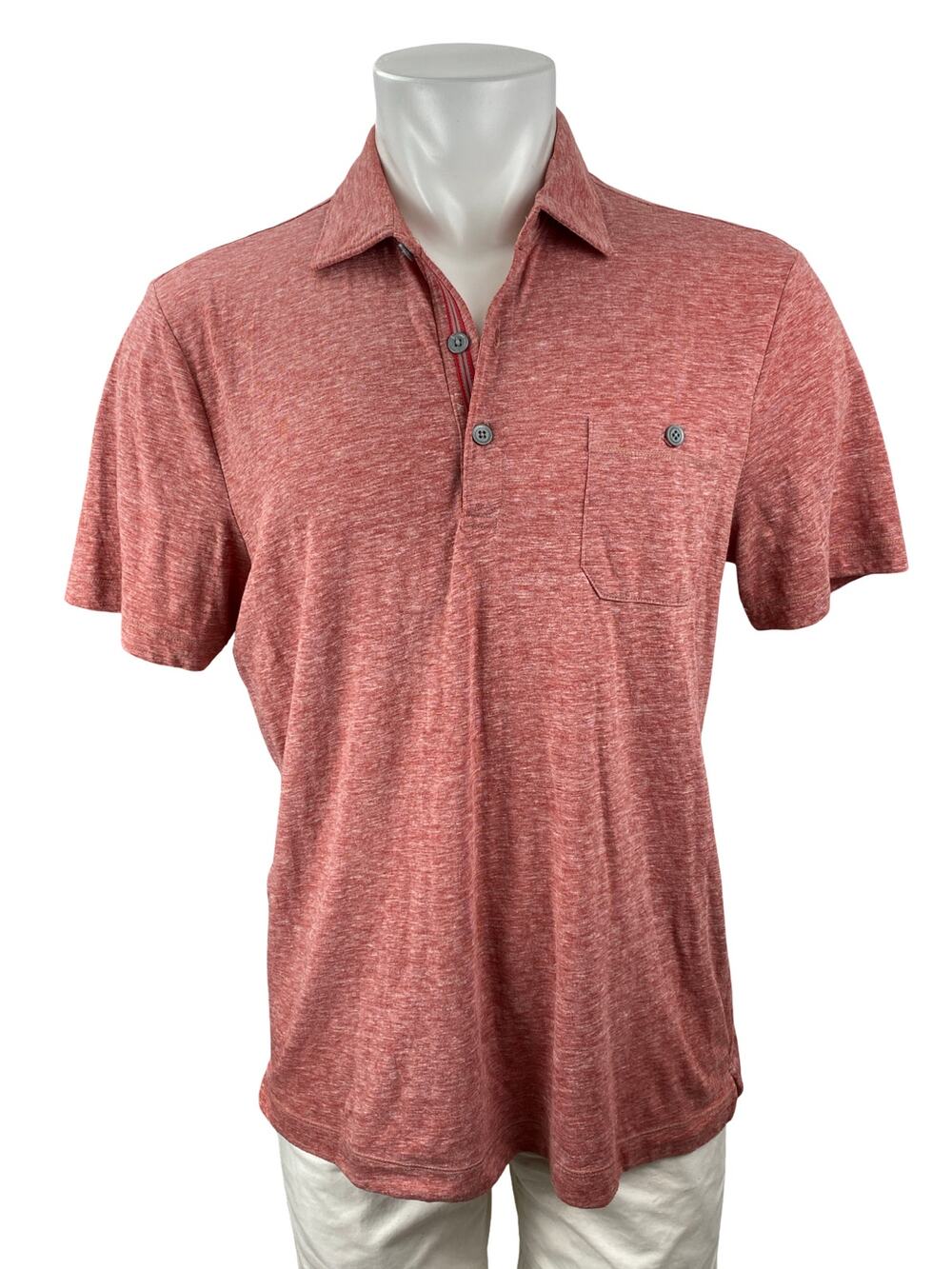 Banana Republic The Vintage T Men's Red Heather Pocket Polo Shirt Top Size L